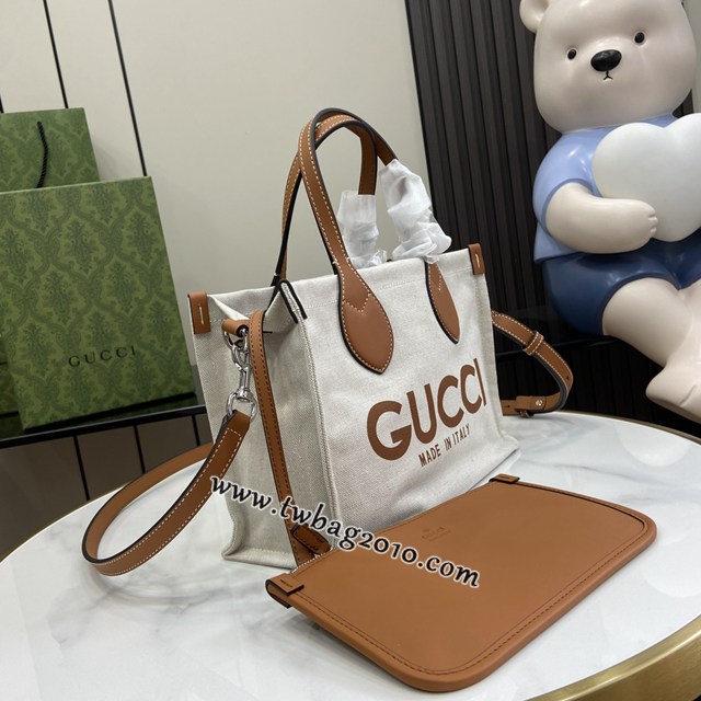 gucci專櫃2024早春系列帆布手提袋 古馳飾Gucci印花迷你托特包 jcp1613